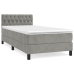 Cama box spring con colchón terciopelo gris claro 90x190 cm