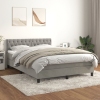 Cama box spring con colchón terciopelo gris claro 140x190 cm