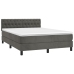 Cama box spring con colchón terciopelo gris oscuro 140x190 cm