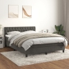 Cama box spring con colchón terciopelo gris oscuro 140x200 cm