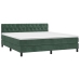 vidaXL Cama box spring con colchón terciopelo verde oscuro 160x200 cm