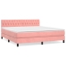 Cama box spring con colchón terciopelo rosa 180x200 cm