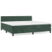 Cama box spring con colchón terciopelo verde oscuro 200x200 cm