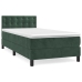 Cama box spring con colchón terciopelo verde oscuro 80x200 cm