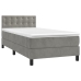 Cama box spring con colchón terciopelo gris claro 90x190 cm