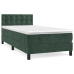 Cama box spring con colchón terciopelo verde oscuro 90x190 cm