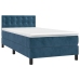 Cama box spring con colchón terciopelo azul oscuro 90x190 cm
