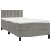 Cama box spring con colchón terciopelo gris claro 100x200 cm