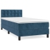 Cama box spring con colchón terciopelo azul oscuro 100x200 cm