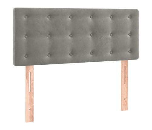 Cama box spring con colchón terciopelo gris claro 120x200 cm