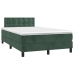 Cama box spring con colchón terciopelo verde oscuro 120x200 cm