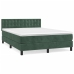 Cama box spring con colchón terciopelo verde oscuro 140x200 cm