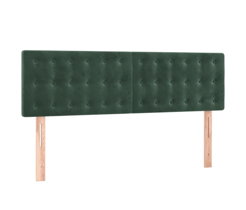 Cama box spring con colchón terciopelo verde oscuro 140x200 cm