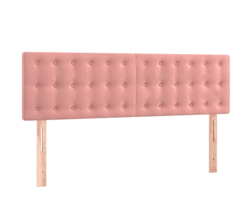 Cama box spring con colchón terciopelo rosa 140x200 cm