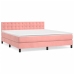 Cama box spring con colchón terciopelo rosa 160x200 cm