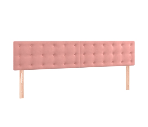 Cama box spring con colchón terciopelo rosa 160x200 cm