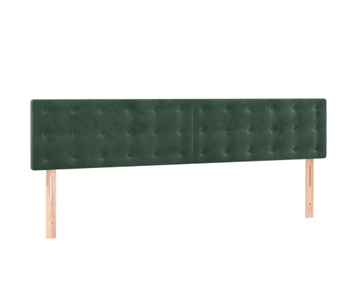 Cama box spring con colchón terciopelo verde oscuro 180x200 cm