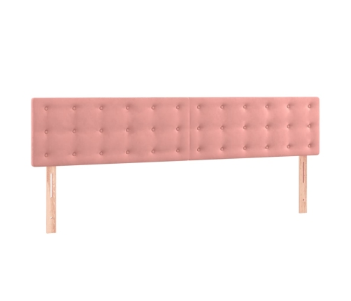 Cama box spring con colchón terciopelo rosa 180x200 cm