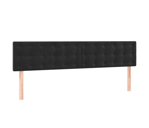 Cama box spring con colchón terciopelo negro 200x200 cm