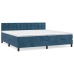 Cama box spring con colchón terciopelo azul oscuro 200x200 cm