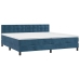 Cama box spring con colchón terciopelo azul oscuro 200x200 cm