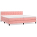 Cama box spring con colchón terciopelo rosa 200x200 cm