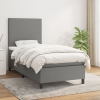 Cama box spring con colchón tela gris oscuro 80x200 cm