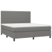 Cama box spring con colchón tela gris oscuro 180x200 cm