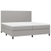 Cama box spring con colchón tela gris claro 200x200 cm