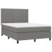 Cama box spring con colchón tela gris oscuro 140x190 cm