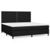 Cama box spring con colchón tela negro 200x200 cm