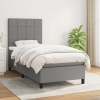 Cama box spring con colchón tela gris oscuro 80x200 cm