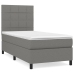 Cama box spring con colchón tela gris oscuro 90x190 cm