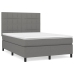 Cama box spring con colchón tela gris oscuro 140x190 cm