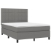 Cama box spring con colchón tela gris oscuro 140x190 cm