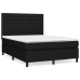 Cama box spring con colchón tela negro 140x190 cm