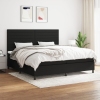 Cama box spring con colchón tela negro 200x200 cm