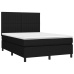 Cama box spring con colchón tela negro 140x190 cm