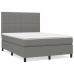 Cama box spring con colchón tela gris oscuro 140x200 cm