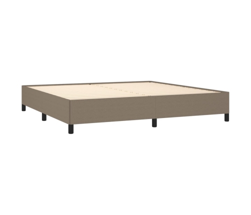 Cama box spring con colchón tela gris taupe 200x200 cm