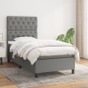 Cama box spring con colchón tela gris oscuro 80x200 cm