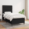 vidaXL Cama box spring con colchón tela negro 90x190 cm