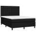 Cama box spring con colchón tela negro 140x190 cm