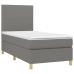 Cama box spring con colchón tela gris oscuro 80x200 cm