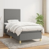 Cama box spring con colchón tela gris oscuro 80x200 cm