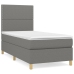 Cama box spring con colchón tela gris oscuro 90x190 cm