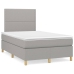 Cama box spring con colchón tela gris claro 120x200 cm