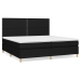 Cama box spring con colchón tela negro 200x200 cm