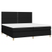 Cama box spring con colchón tela negro 200x200 cm