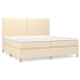 Cama box spring con colchón tela color crema 200x200 cm